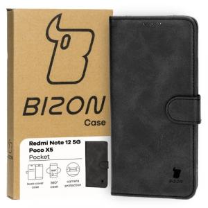 Etui z klapką Bizon Case Pocket do Xiaomi Redmi Note 12 5G / Xiaomi Poco X5, czarne