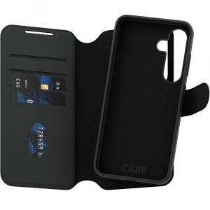Etui z klapką Care by PanzerGlass Feature Tango 2w1 Wallet Magnetic do Galaxy S25, czarne