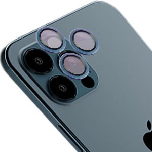 Szkło hartowane na aparat Bizon Glass Snap Lens do iPhone 12 Pro Max, 1 zestaw, morska ramka