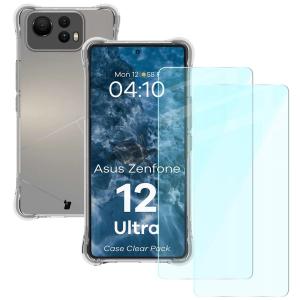 Elastyczne etui + 2x szkło hartowane Bizon Case Clear Pack do Asus Zenfone 12 Ultra