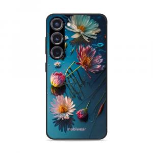 Etui ochronne do Galaxy S23 Plus, Mobiwear Glossy Case, niebiesko-kwieciste