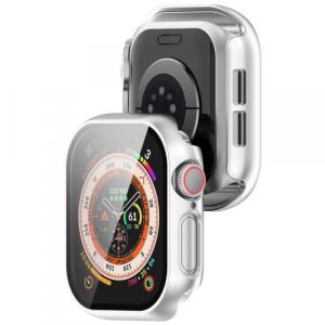 Etui ze szkłem do zegarka Bizon Case+Glass Watch do Apple Watch 10 46mm, srebrne