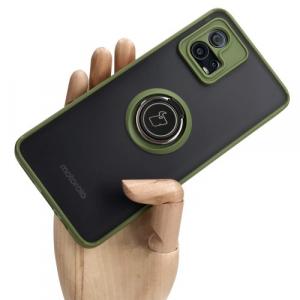 Etui Bizon Case Hybrid Ring do Motorola Moto G72, jasnozielone