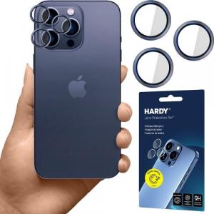 Osłona na aparat 3mk HARDY Lens Protection Pro 1 zestaw dla iPhone 15 Pro, niebieska