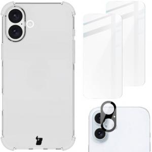 Etui + 2x szkło hartowane + szkiełko na obiektyw Bizon Case Clear Pack do iPhone 16 Plus