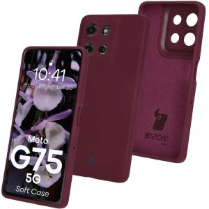Silikonowe etui Bizon Soft Case do Motorola Moto G75 5G, ciemnofioletowe