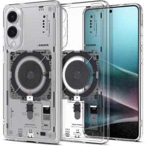 Etui Spigen Ultra Hybrid Mag do MagSafe do Galaxy S25 Edge, przezroczysto-wzorzyste (Neo One)