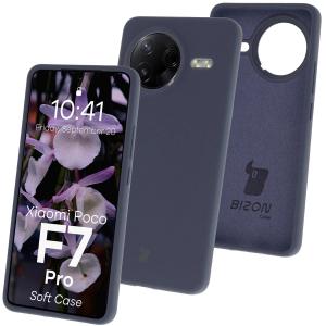 Silikonowe etui Bizon Soft Case do Xiaomi POCO F7 Pro, ciemnoniebieskie