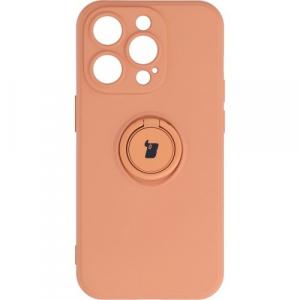 Etui Bizon Case Silicone Ring Sq do iPhone 14 Pro, pomarańczowe