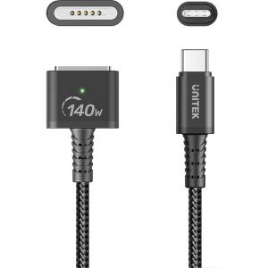 OUTLET: Kabel magnetyczny Unitek USB-C do MagSafe 3, PD 140W, 1m, czarny