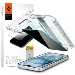 Szkło do etui + Aplikator Spigen Glas.tr Privacy EZ Fit 1-Pack do iPhone 15 / 16