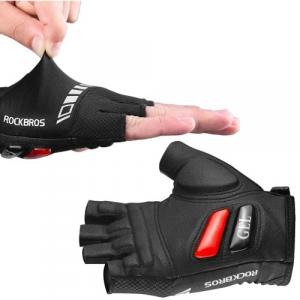 Rękawiczki rowerowe Rockbros S143-BK z wkładkami żelowymi, rozmiar L, czarne