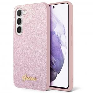 OUTLET: Etui Guess Hardcase Glitter Script do Galaxy S24, różowe