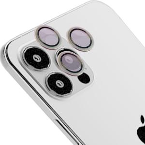 Szkło hartowane na aparat Bizon Glass Snap Lens do iPhone 12 Pro Max, 1 zestaw, srebrna ramka