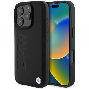 Etui BMW Leather Hot Stamp do iPhone 16 Pro Max, czarne