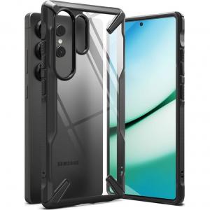 Etui Ringke Fusion X do Galaxy S25 Ultra, przezroczyste z czarną ramką