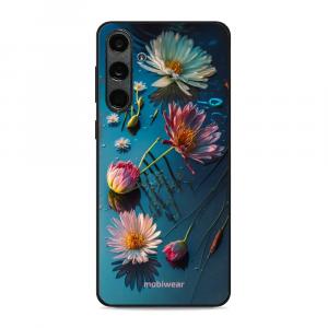 Etui ochronne do Galaxy M55 5G, Mobiwear Glossy Case, niebiesko-kwieciste