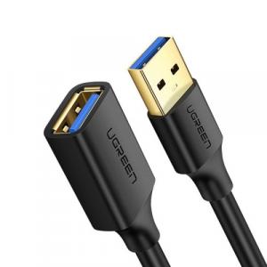 Kabel przejściówka Ugreen USB 3.0 (żeński) - USB 3.0 (męski), przedłużacz 5 Gbps, 1 m, czarny