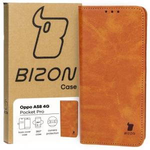 Etui z klapką Bizon Case Pocket Pro do Oppo A58 4G, brązowe