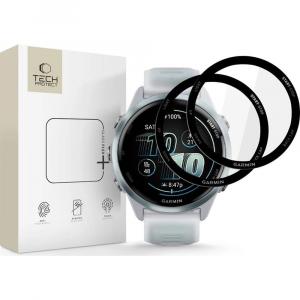 Szkło hybrydowe Tech-Protect Glass Flex+ do Garmin Forerunner 570 42mm, 2 sztuki, przezroczyste z czarną ramką