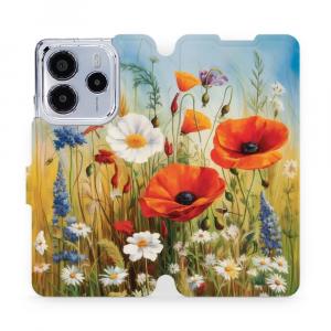 Etui z klapką do Xiaomi Redmi Note 14 4G, Mobiwear Book, łąkowe kwiaty