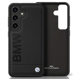 Etui BMW Leather Big Wordmark do Galaxy S25 Plus, czarne