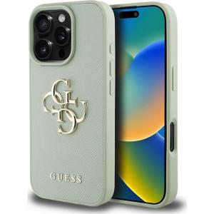 Etui Guess Grained Big 4G Small Classic Logo do iPhone 16 Pro, zielone
