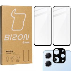 2x Szkło + szybka na aparat BIZON Edge 2 Pack do Xiaomi Redmi 12