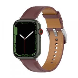 Skórzany pasek Bizon Strap Watch Casual do Apple Watch 44/45/46/49 mm, ciemnobrązowy