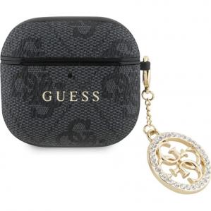Etui Guess 4G Strass Charm Case AirPods 4, czarne