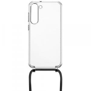 OUTLET: Etui FIXED Pure Neck do Galaxy S23 Plus, przezroczyste ze smyczą czarną