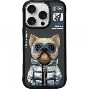 Etui Nimmy Cool&Cute 2.0 Dog do iPhone 16 Pro, czarne z pieskiem