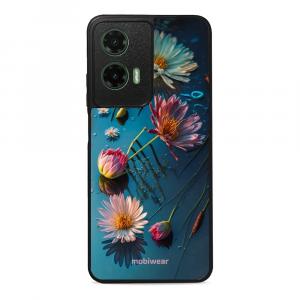 Etui ochronne do Motorola Moto G35 5G, Mobiwear Glossy Case, niebiesko-kwieciste
