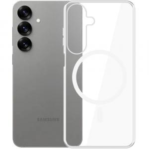 Etui 3mk Clear MagCase do MagSafe, do Galaxy S25, przezroczysto-białe
