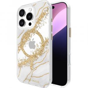 Etui Case-Mate Karat Granite MagSafe do iPhone 16 Pro, marmurowe ze złotymi dodatkami