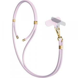 Smycz do telefonu 3mk EasyClip Elite sznurek, różowa ze złotymi dodatkami