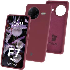 Silikonowe etui Bizon Soft Case do Xiaomi POCO F7 Pro, ciemnofioletowe