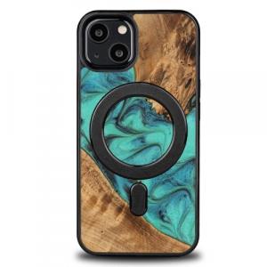 Drewniane etui do iPhone 13, Bewood Unique Turquoise