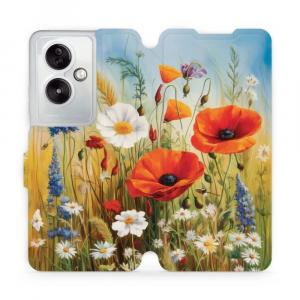 Etui z klapką do Oppo A79 5G, Mobiwear Book, łąkowe kwiaty
