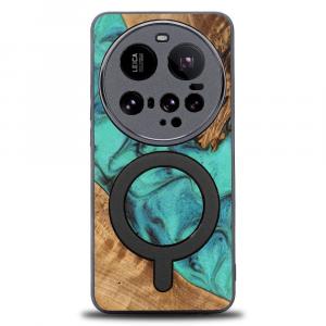 Drewniane etui do Xiaomi 15 Ultra, Bewood Unique Turquoise do MagSafe