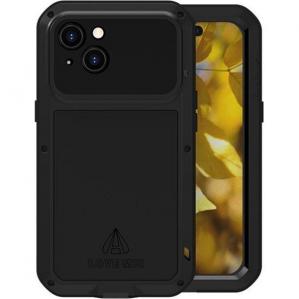 OUTLET: Etui pancerne + szkło LOVE MEI Powerful do iPhone 15, czarne