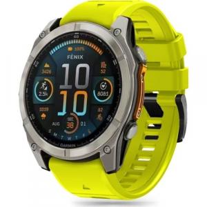 Pasek Tech-Protect Silicone Line, QuickFit 22mm do Garmin Fenix 8 (47 mm) / E / 7 Pro / 7 / 6 Pro / 6, neonowy zielony