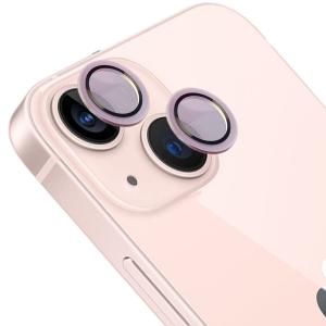 Szkło hartowane na aparat Bizon Glass Snap Lens do iPhone 13/13 Mini, 1 zestaw, jasnoróżowa ramka