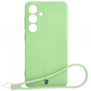 Etui Bizon Case Silicone Magnetic Sq do Galaxy S24, jasnozielone