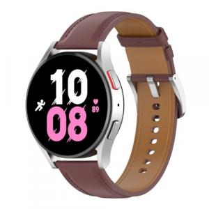 Pasek Bizon Strap Watch Casual 20 mm do Galaxy Watch FE/7/6/6 Classic/5/5Pro/4/4 Classic, ciemnobrązowy