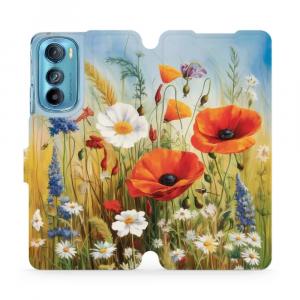 Etui z klapką do Motorola Edge 30, Mobiwear Book, łąkowe kwiaty