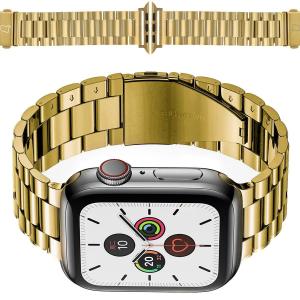 Pasek ze stali nierdzewnej Bizon Strap Watch Aura do Apple Watch 41/40/38 mm, złoty