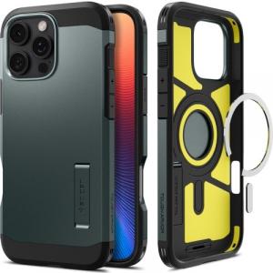 Etui Spigen Tough Armor Mag do MagSafe do iPhone 16 Pro, zielone