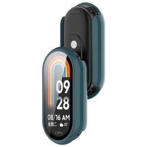 Etui ze szkłem do zegarka Bizon Case+Glass Watch do Xiaomi Smart Band 10, ciemnozielone