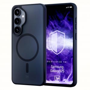 Etui 3mk Smoke MagCase do Samsung Galaxy S25, przydymione z czarną ramką